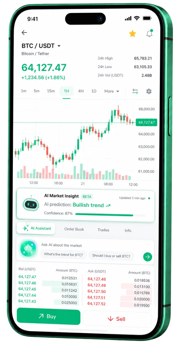 Forge Credhaven mobile trading app running on a smartphone